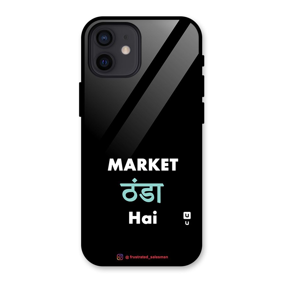 Market Thanda Hai Black Glass Back Case for iPhone 12