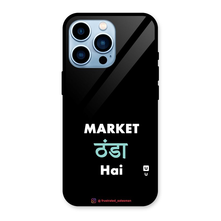 Market Thanda Hai Black Glass Back Case for iPhone 13 Pro