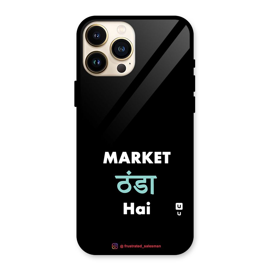 Market Thanda Hai Black Glass Back Case for iPhone 13 Pro Max
