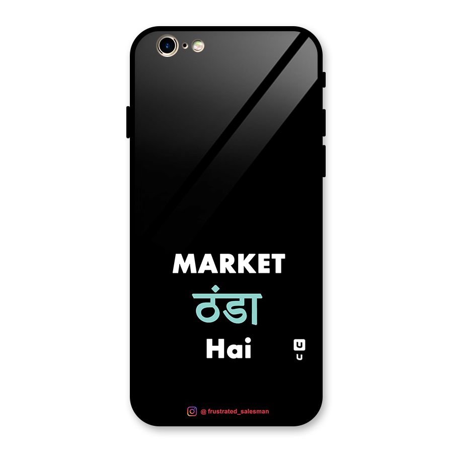 Market Thanda Hai Black Glass Back Case for iPhone 6 6S