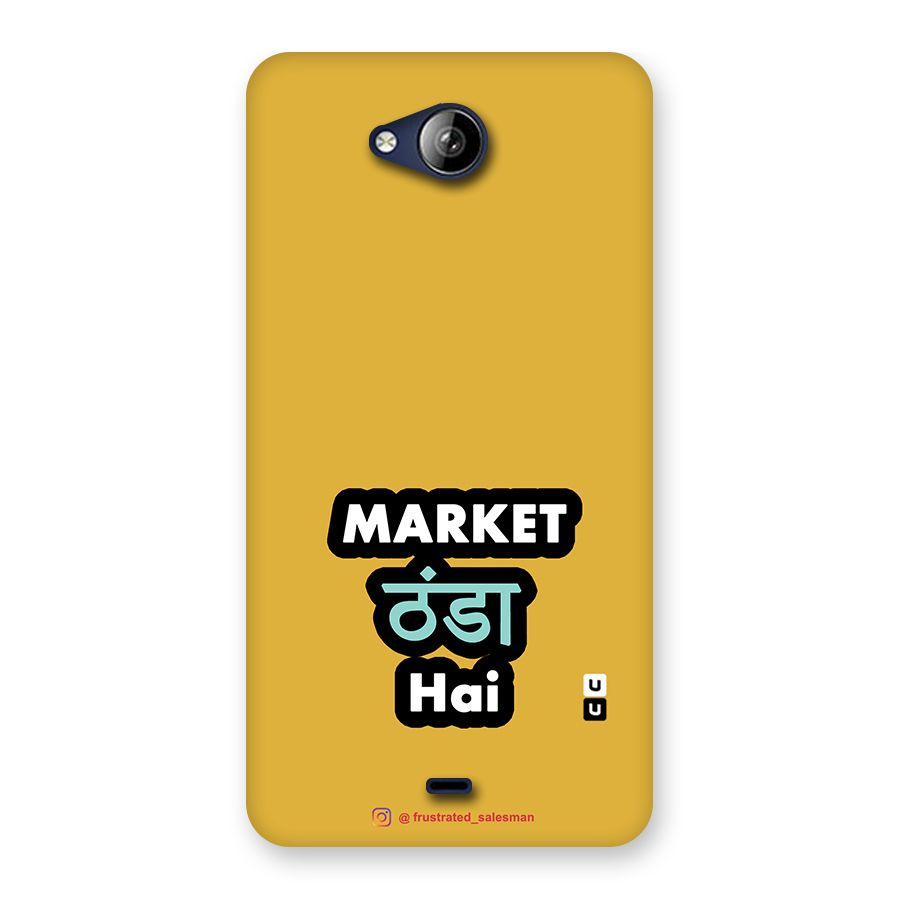 Market Thanda Hai Mustard Yellow Back Case for Canvas Play Q355