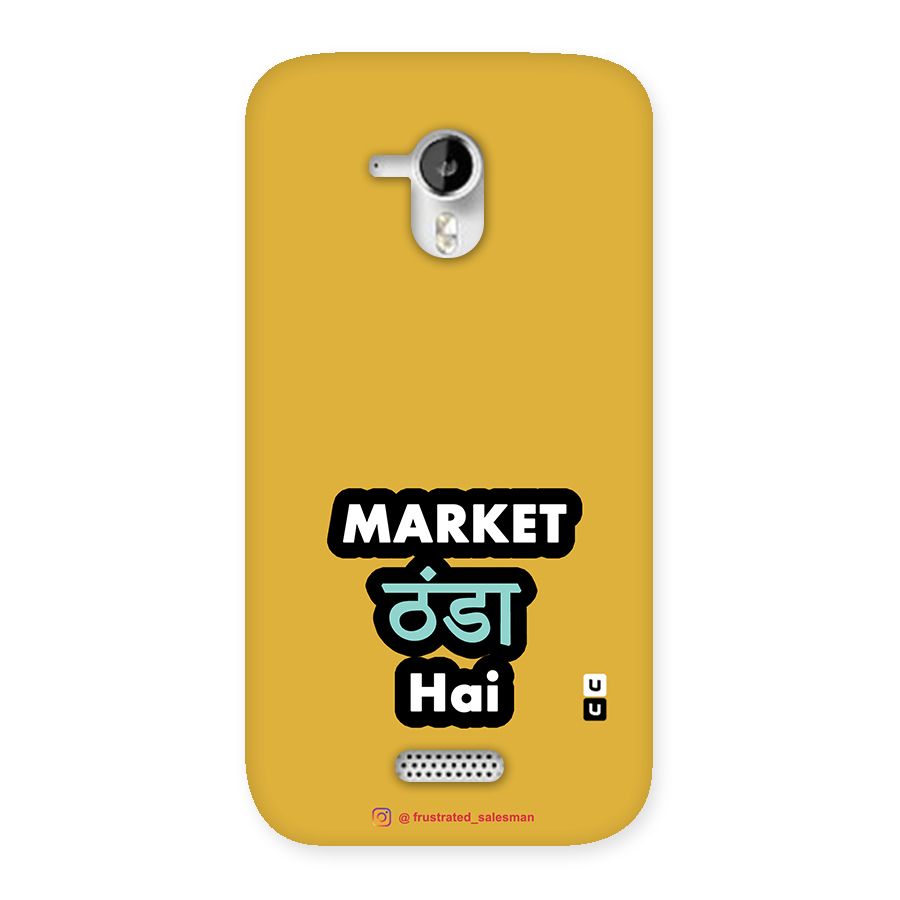 Market Thanda Hai Mustard Yellow Back Case for Micromax Canvas HD A116