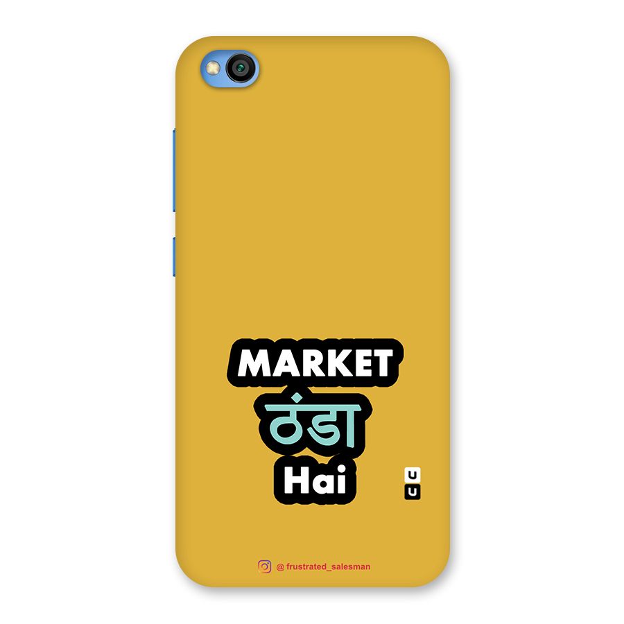 Market Thanda Hai Mustard Yellow Back Case for Redmi Go