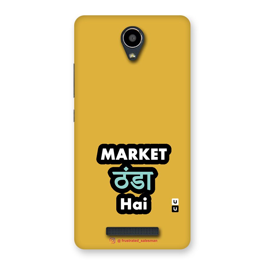 Market Thanda Hai Mustard Yellow Back Case for Redmi Note 2