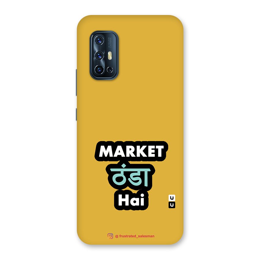 Market Thanda Hai Mustard Yellow Glass Back Case for Vivo V17