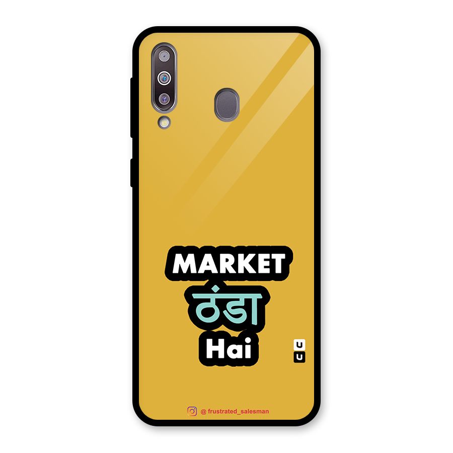 Market Thanda Hai Mustard Yellow Glass Back Case for Galaxy M30