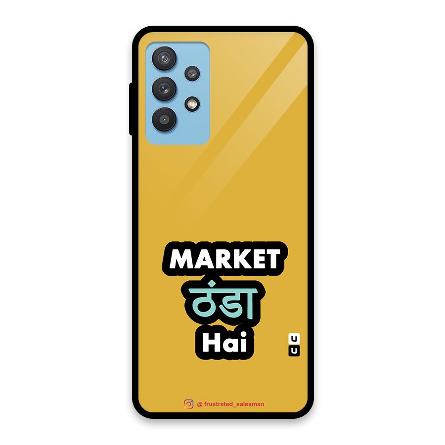 Market Thanda Hai Mustard Yellow Glass Back Case for Galaxy M32 5G