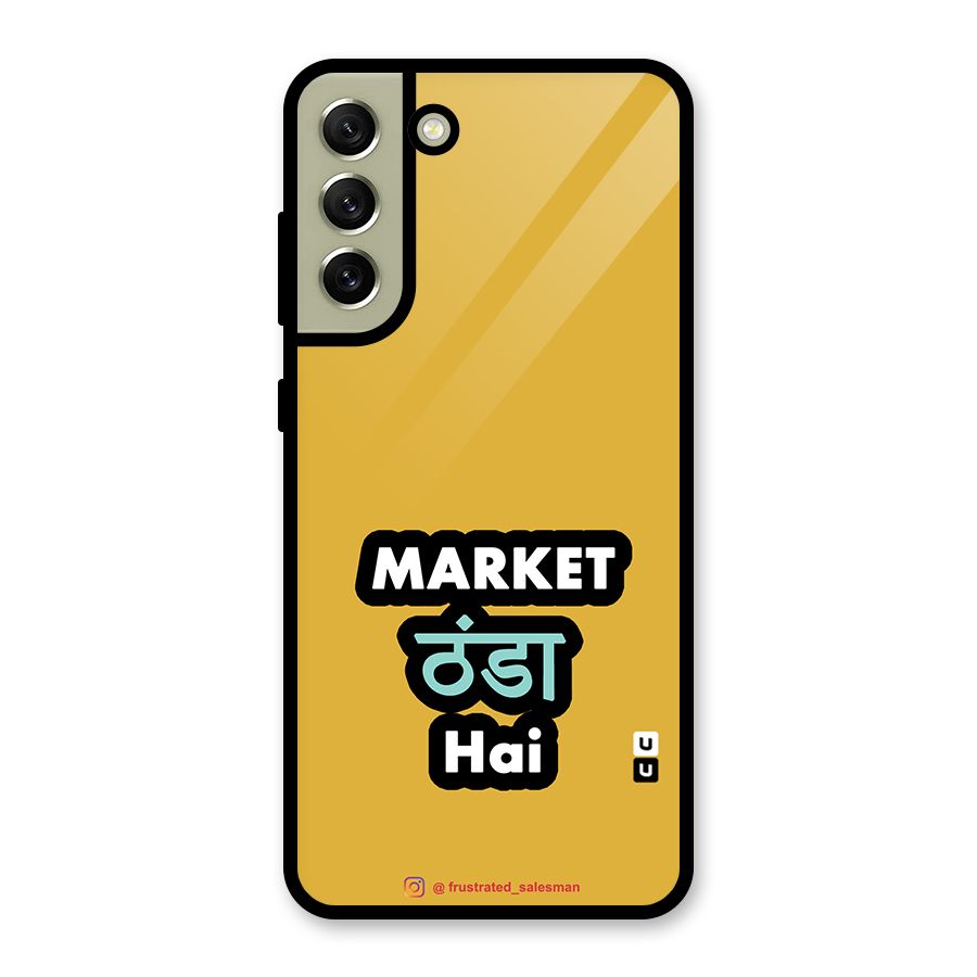 Market Thanda Hai Mustard Yellow Glass Back Case for Galaxy S21 FE 5G