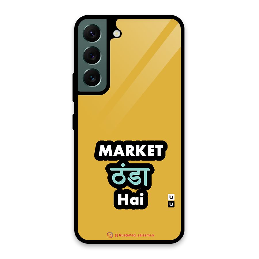 Market Thanda Hai Mustard Yellow Glass Back Case for Galaxy S22 5G