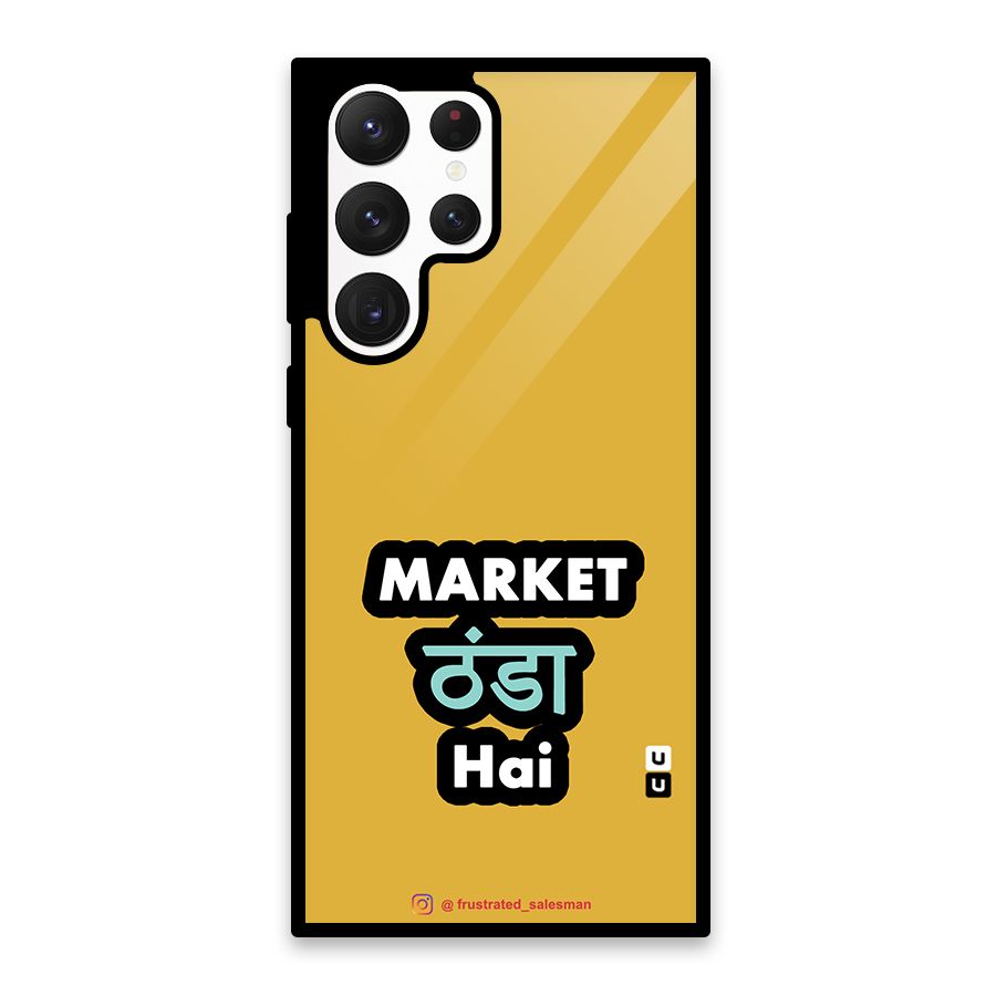 Market Thanda Hai Mustard Yellow Glass Back Case for Galaxy S22 Ultra 5G