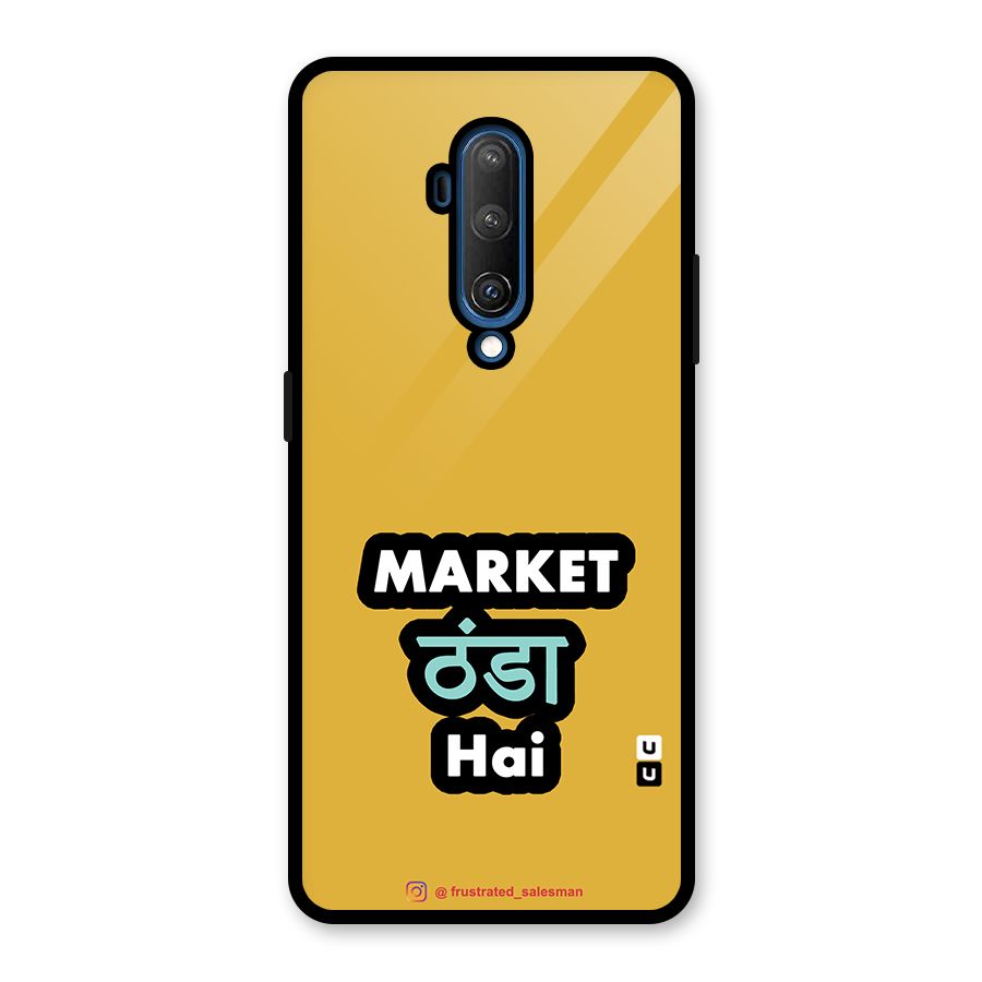 Market Thanda Hai Mustard Yellow Glass Back Case for OnePlus 7T Pro