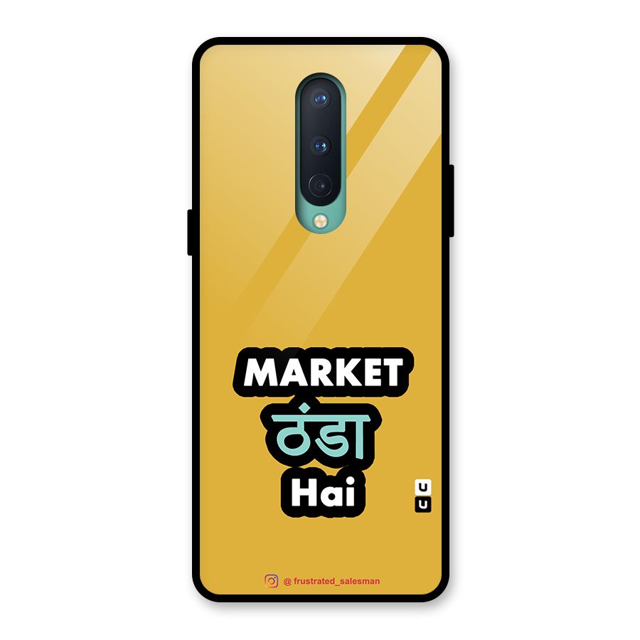 Market Thanda Hai Mustard Yellow Glass Back Case for OnePlus 8