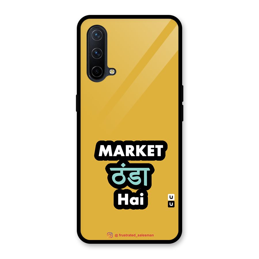 Market Thanda Hai Mustard Yellow Glass Back Case for OnePlus Nord CE 5G