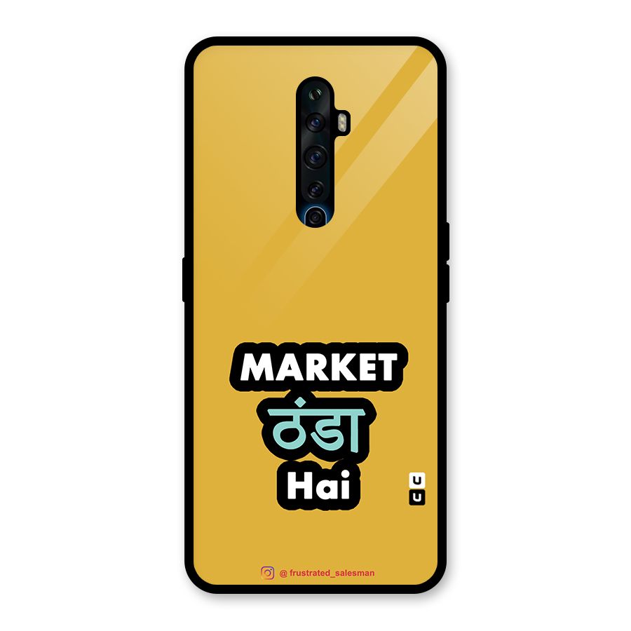 Market Thanda Hai Mustard Yellow Glass Back Case for Oppo Reno2 F