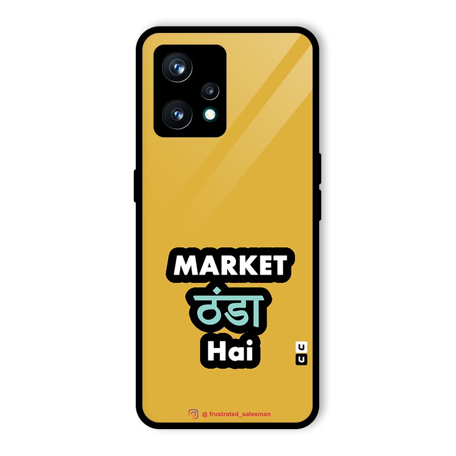 Market Thanda Hai Mustard Yellow Glass Back Case for Realme 9 Pro Plus 5G