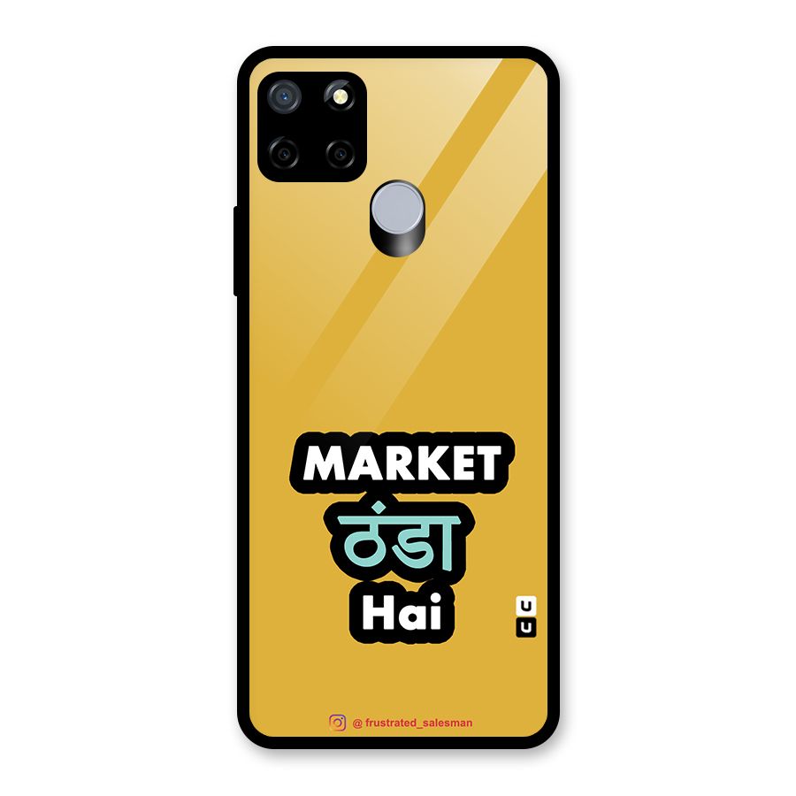 Market Thanda Hai Mustard Yellow Glass Back Case for Realme Narzo 20