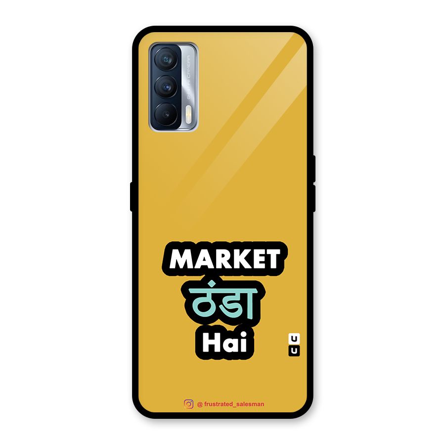 Market Thanda Hai Mustard Yellow Glass Back Case for Realme X7