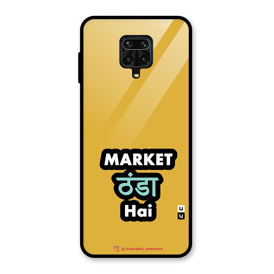 Market Thanda Hai Mustard Yellow Glass Back Case for Redmi Note 10 Lite