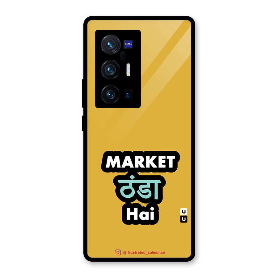 Market Thanda Hai Mustard Yellow Glass Back Case for Vivo X70 Pro Plus