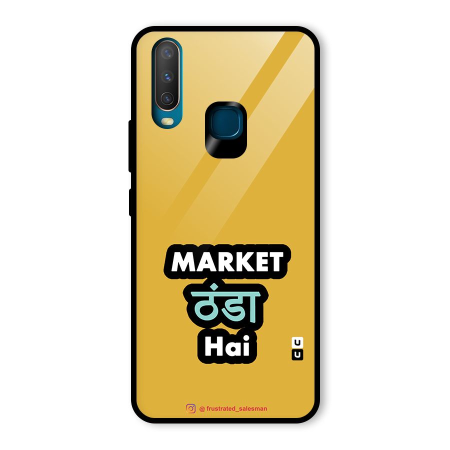 Market Thanda Hai Mustard Yellow Glass Back Case for Vivo Y17