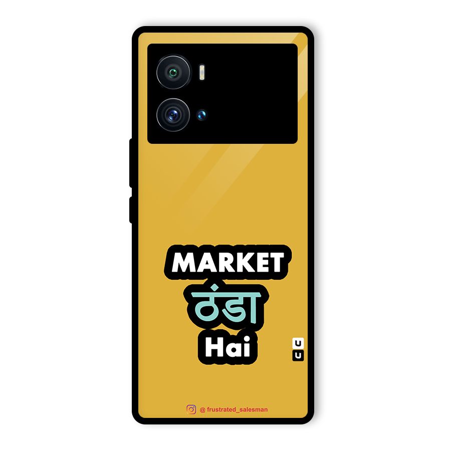 Market Thanda Hai Mustard Yellow Glass Back Case for Vivo iQOO 9 Pro