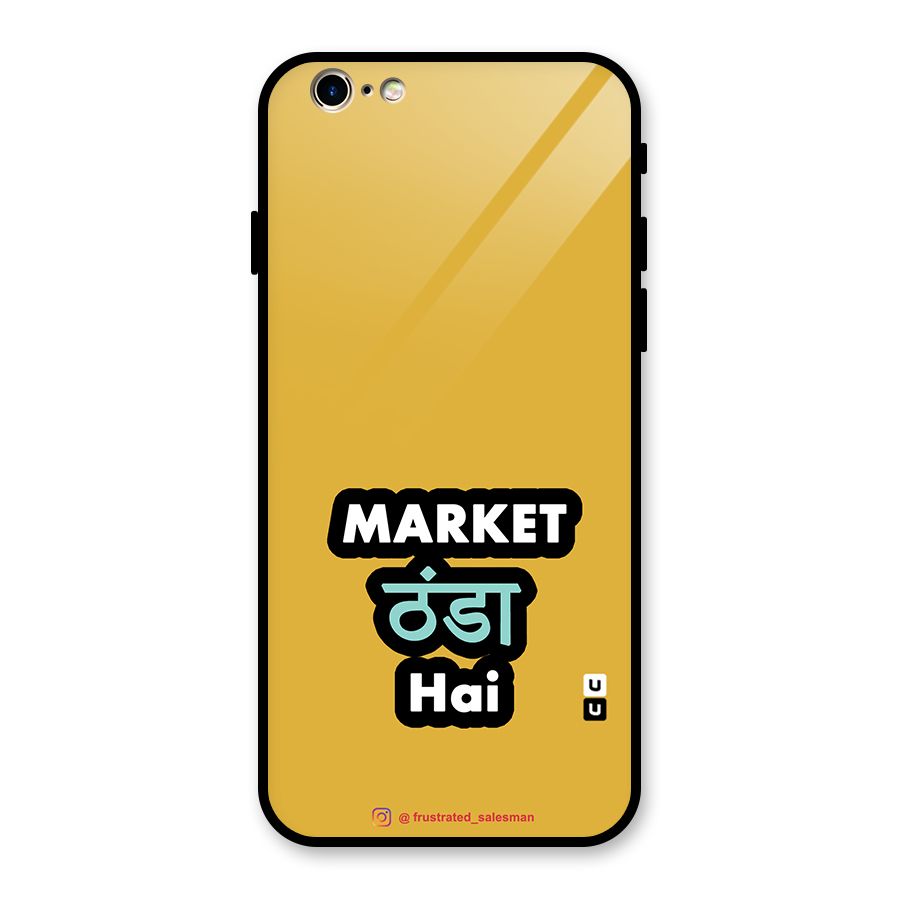 Market Thanda Hai Mustard Yellow Glass Back Case for iPhone 6 6S