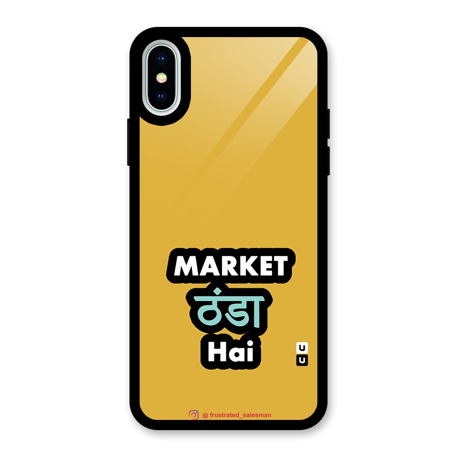 Market Thanda Hai Mustard Yellow Glass Back Case for iPhone XS