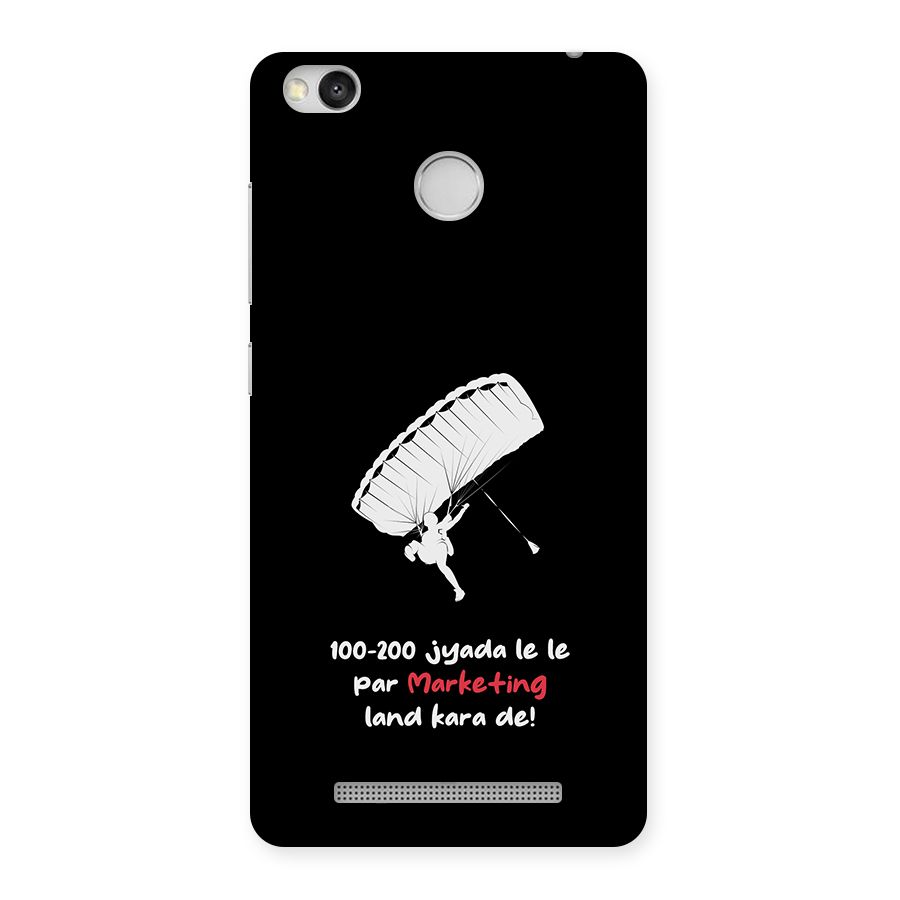 Marketing Land Kara De Black Back Case for Redmi 3S Prime