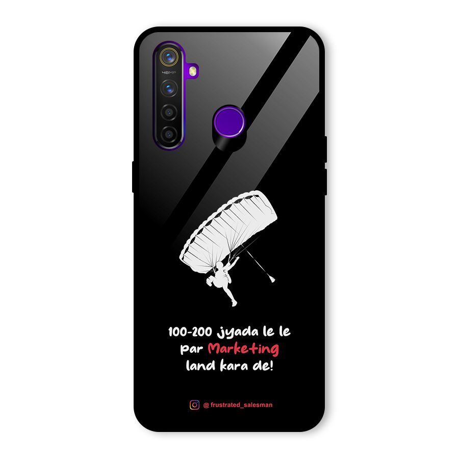 Marketing Land Kara De Black Glass Back Case for Realme 5 Pro