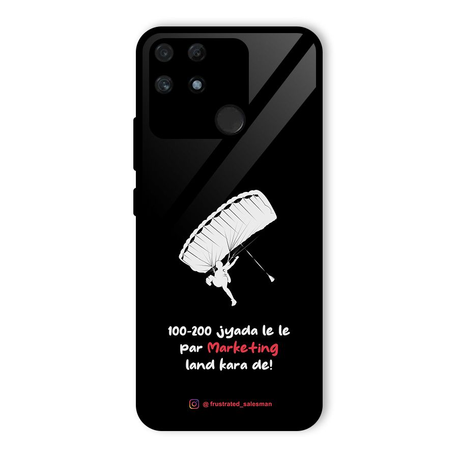 Marketing Land Kara De Black Glass Back Case for Realme Narzo 50A