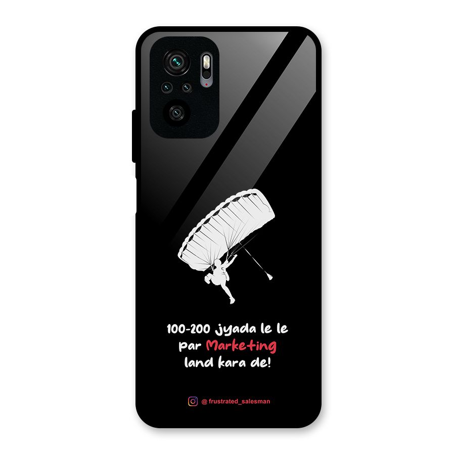 Marketing Land Kara De Black Glass Back Case for Redmi Note 10S