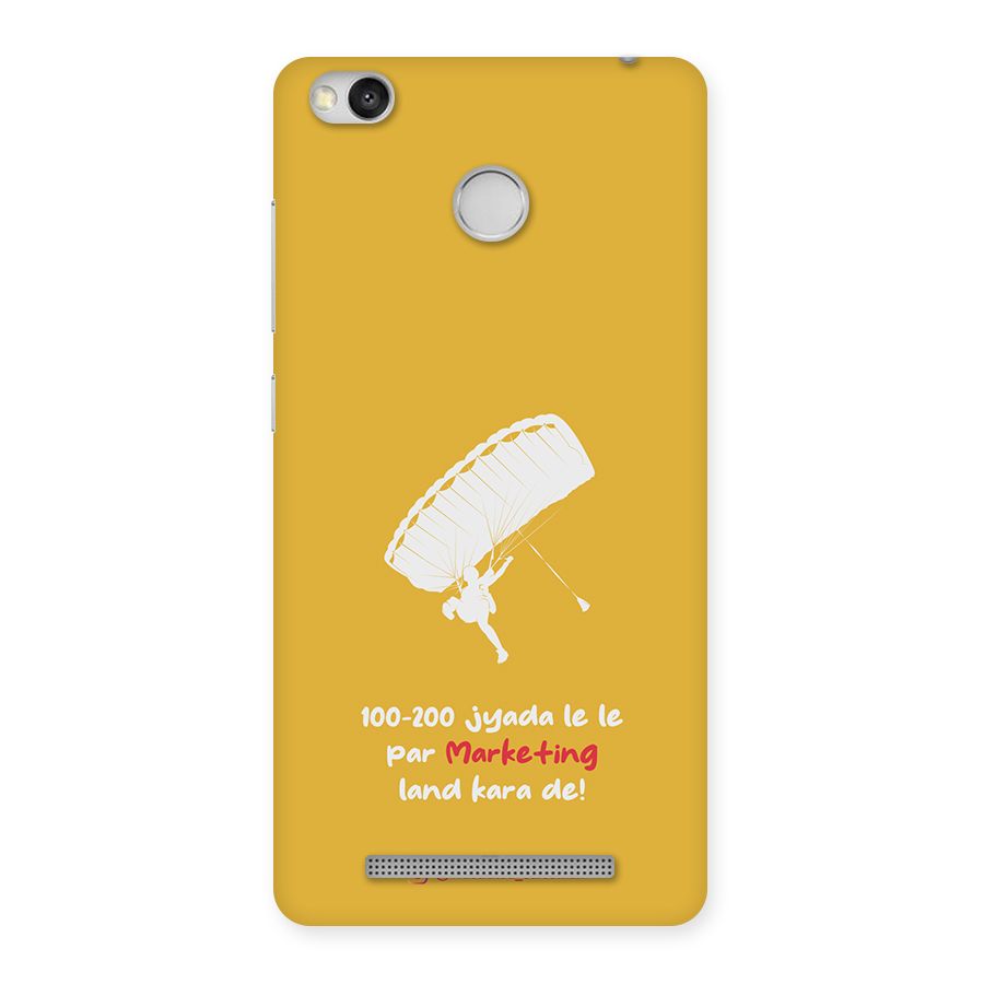 Marketing Land Kara De Mustard Yellow Back Case for Redmi 3S Prime