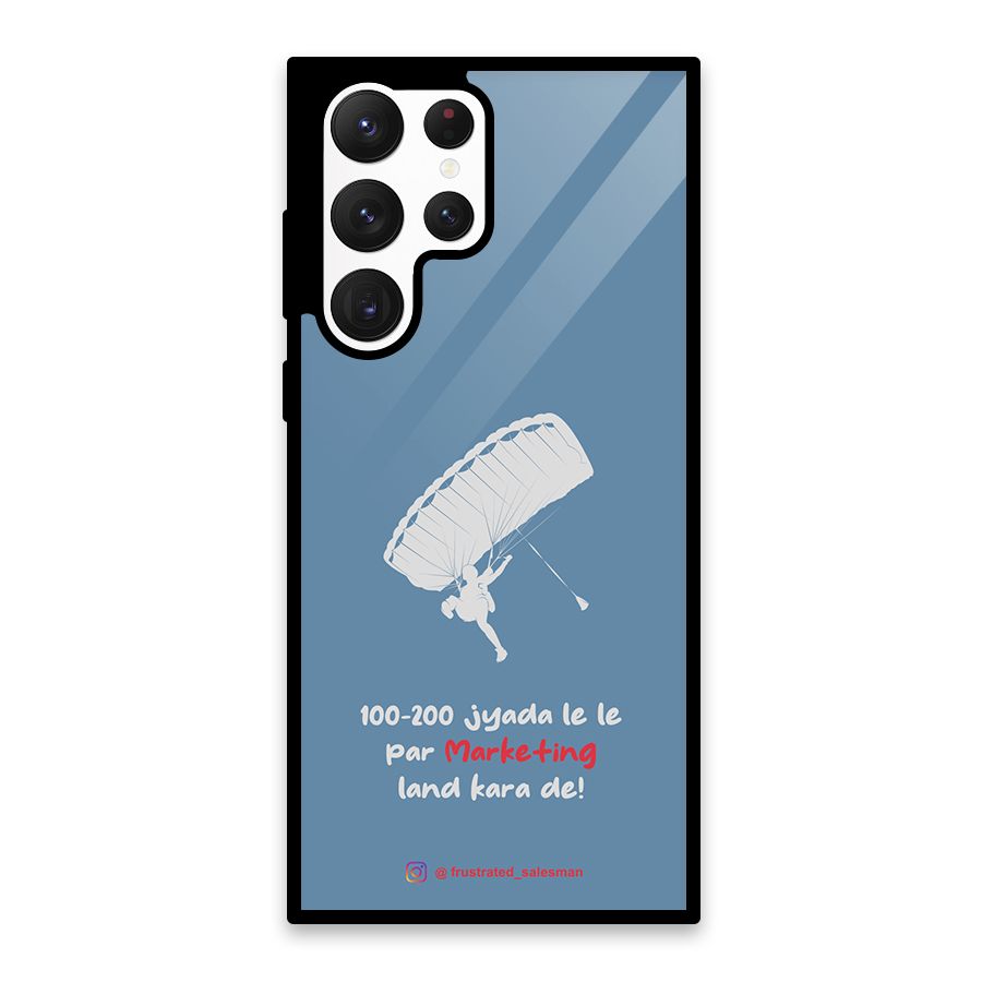 Marketing Land Kara De SteelBlue Glass Back Case for Galaxy S22 Ultra 5G