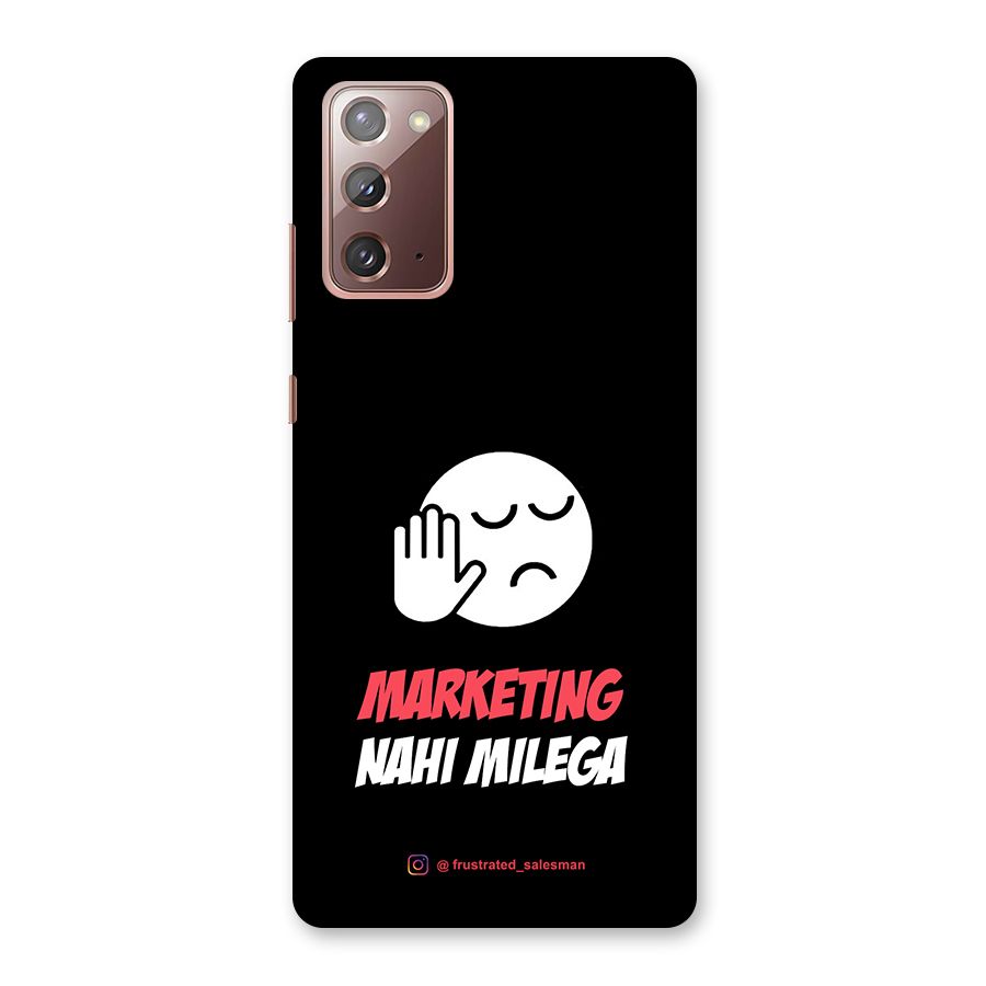 Marketing Nahi Milega Black Back Case for Galaxy Note 20