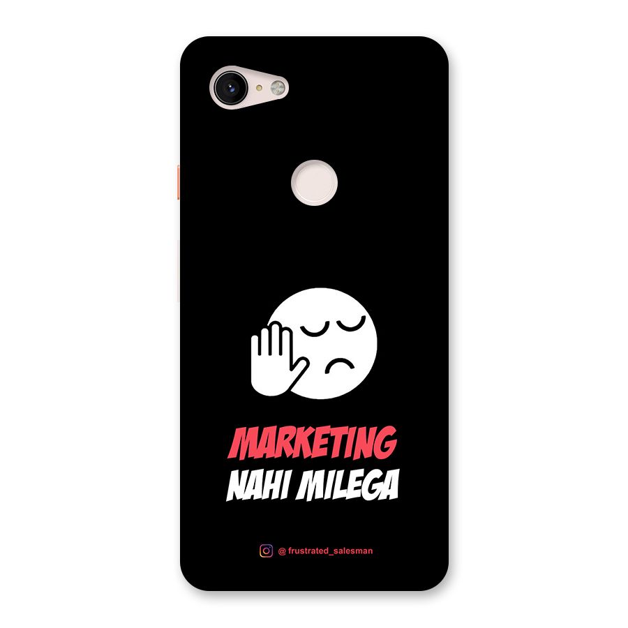 Marketing Nahi Milega Black Back Case for Google Pixel 3 XL