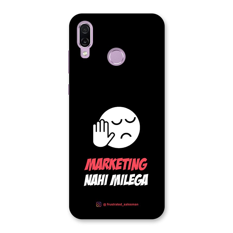 Marketing Nahi Milega Black Back Case for Honor Play