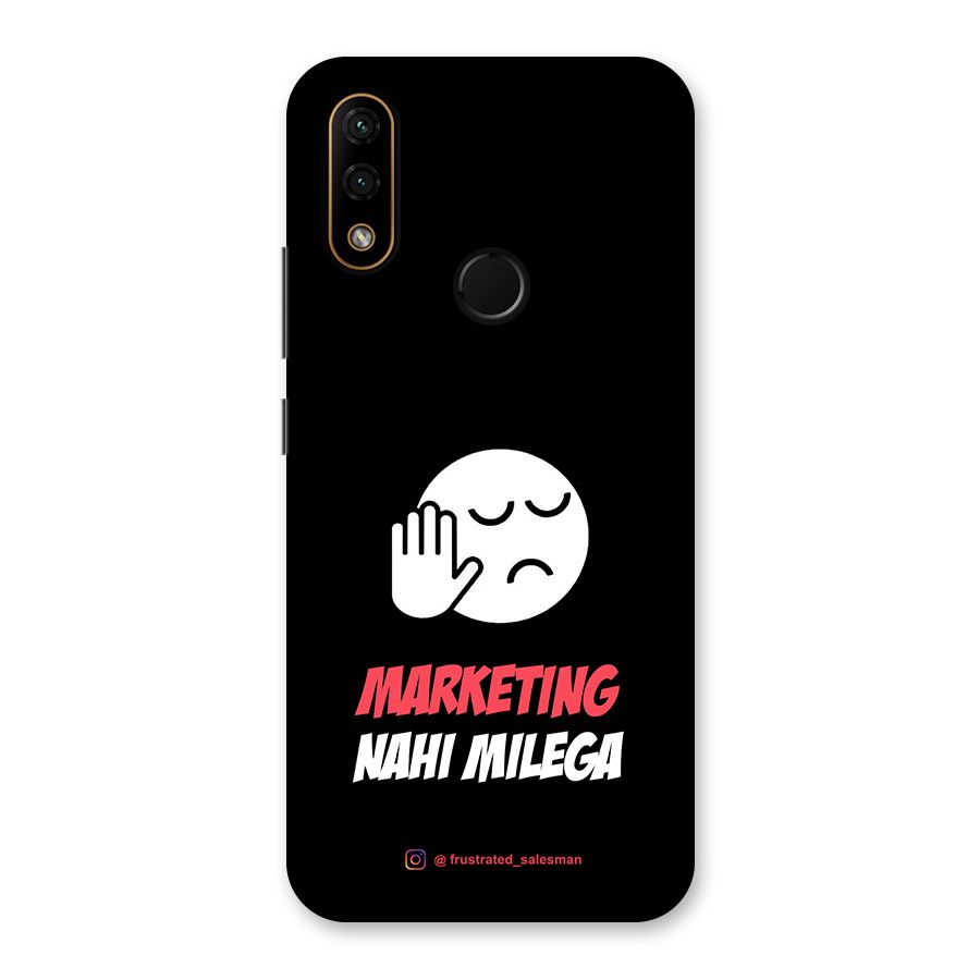 Marketing Nahi Milega Black Back Case for Lenovo A6 Note
