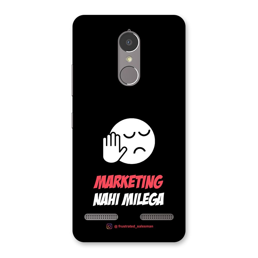 Marketing Nahi Milega Black Back Case for Lenovo K6