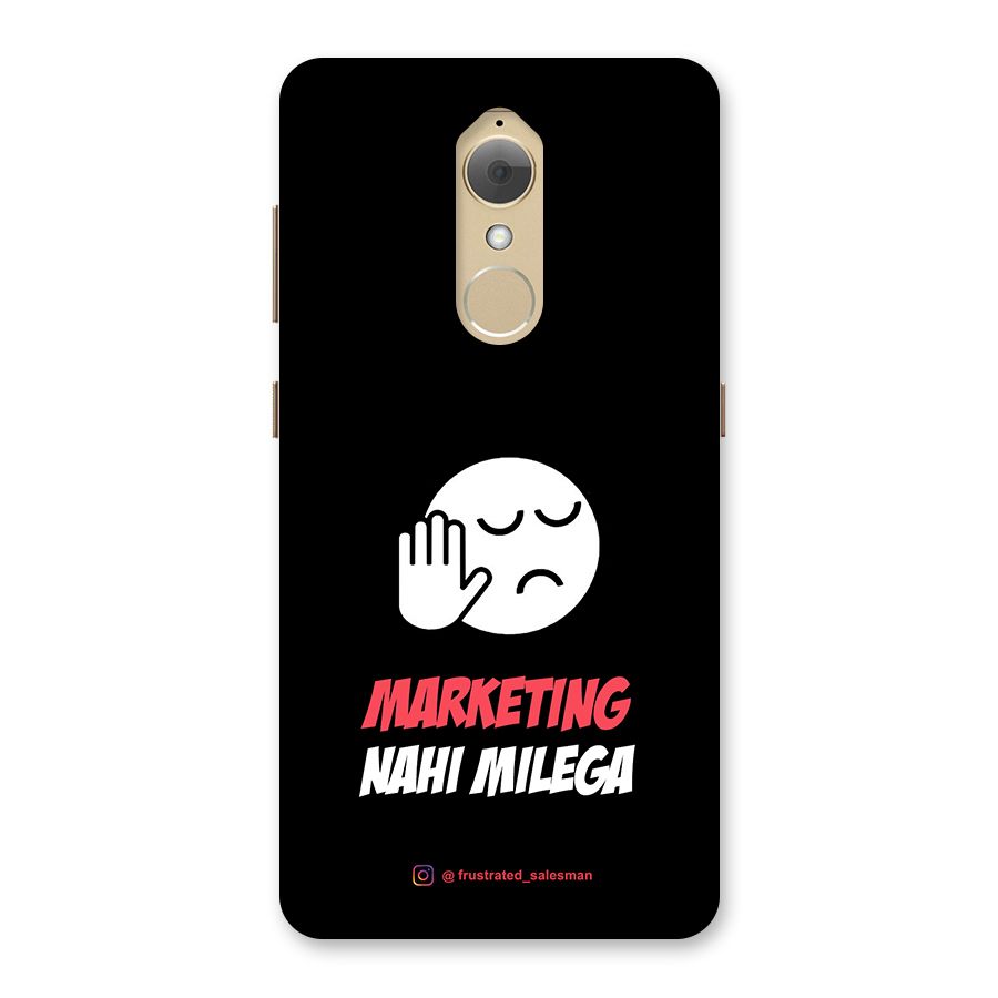 Marketing Nahi Milega Black Back Case for Lenovo K8
