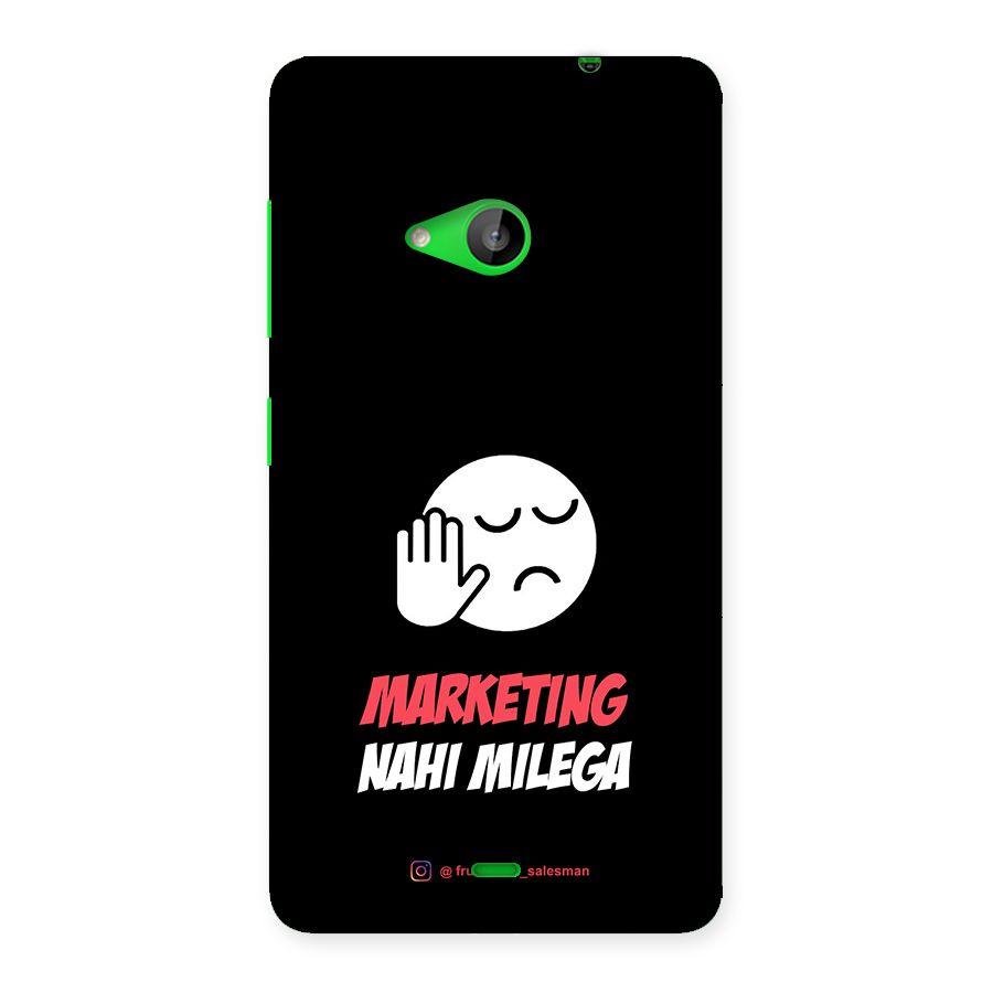 Marketing Nahi Milega Black Back Case for Lumia 535
