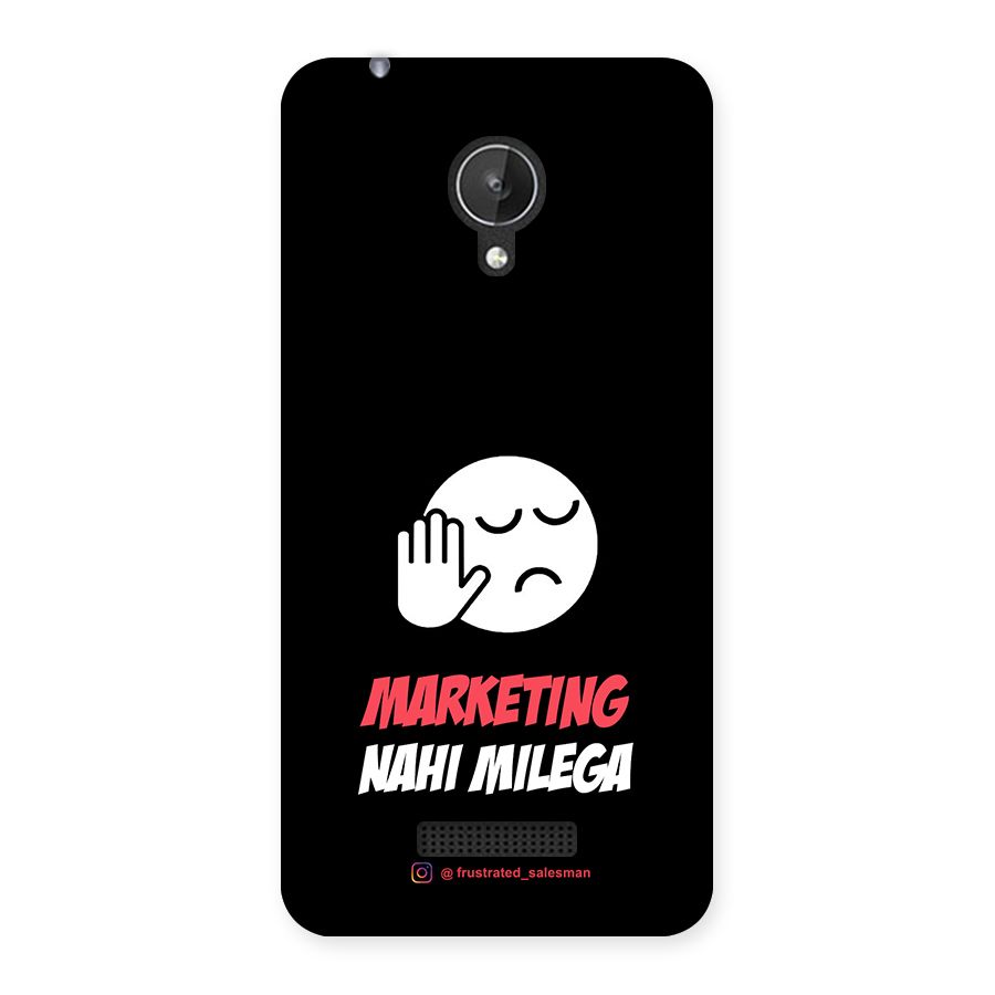 Marketing Nahi Milega Black Back Case for Micromax Canvas Spark Q380