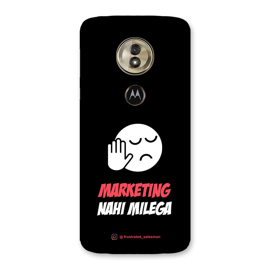 Marketing Nahi Milega Black Back Case for Moto G6 Play