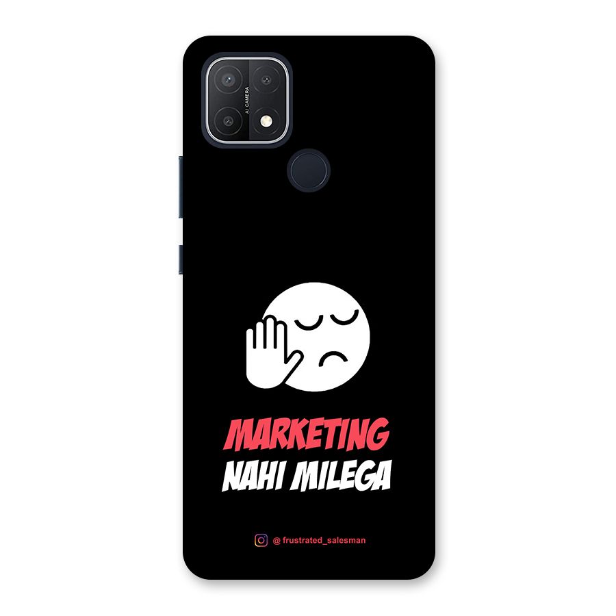 Marketing Nahi Milega Black Back Case for Oppo A15