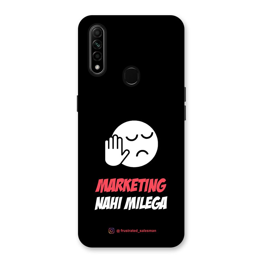 Marketing Nahi Milega Black Back Case for Oppo A31