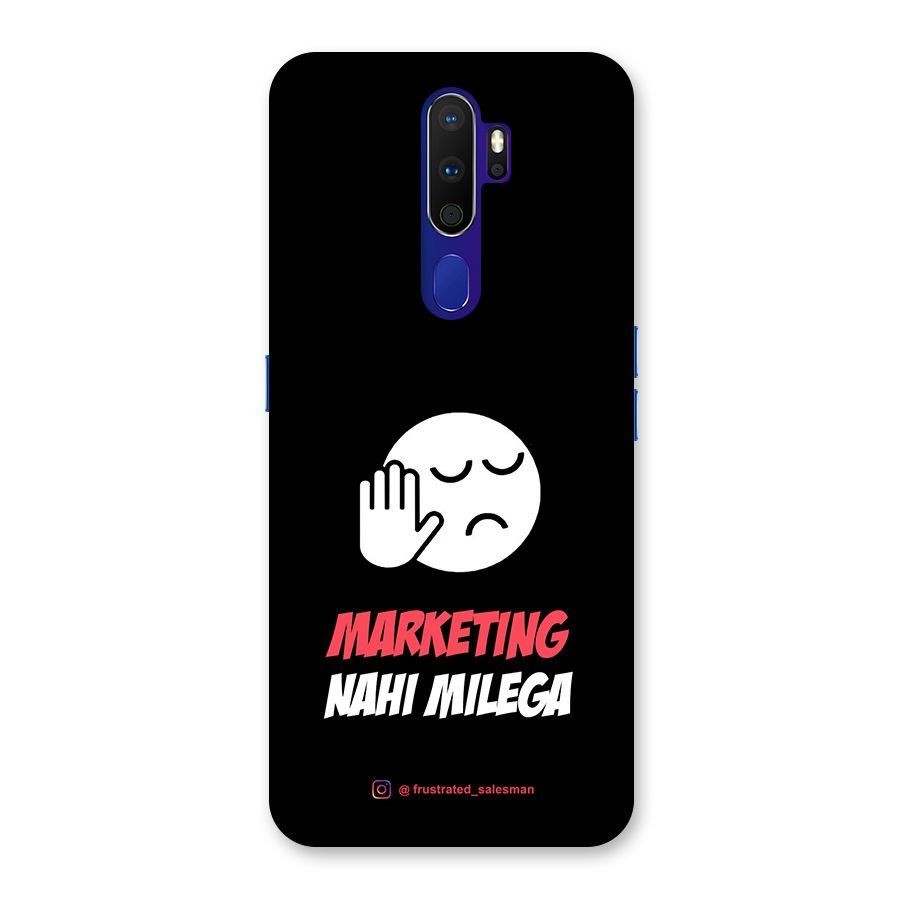 Marketing Nahi Milega Black Back Case for Oppo A9 (2020)