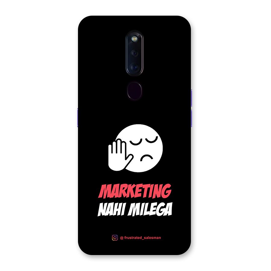 Marketing Nahi Milega Black Back Case for Oppo F11 Pro