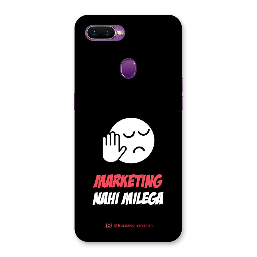 Marketing Nahi Milega Black Back Case for Oppo F9