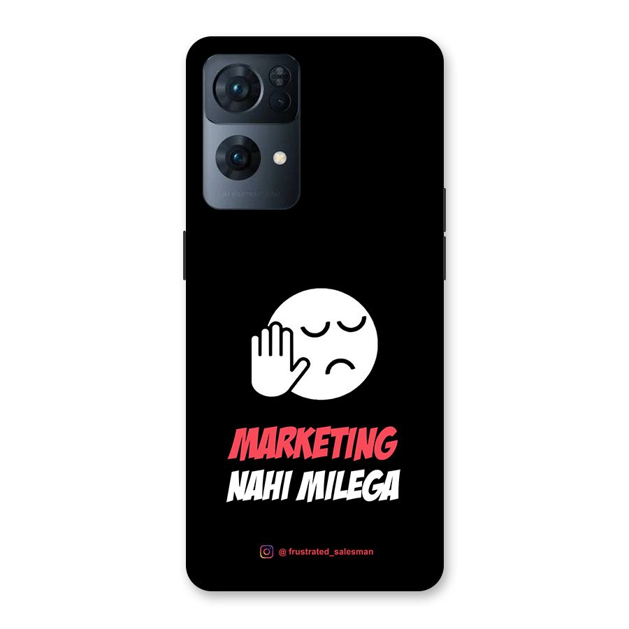 Marketing Nahi Milega Black Back Case for Oppo Reno7 Pro 5G