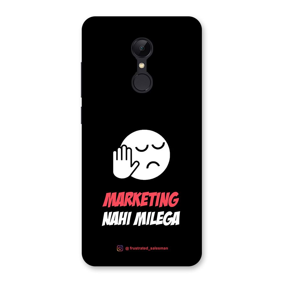 Marketing Nahi Milega Black Back Case for Redmi 5