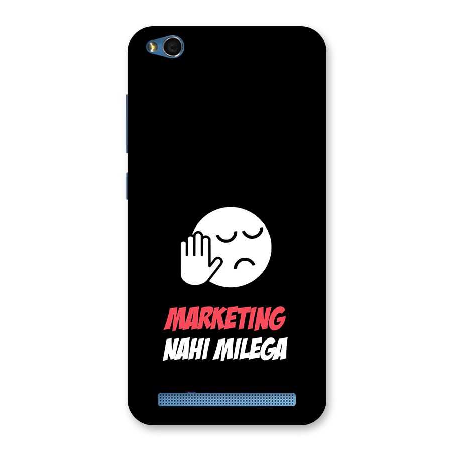 Marketing Nahi Milega Black Back Case for Redmi 5A